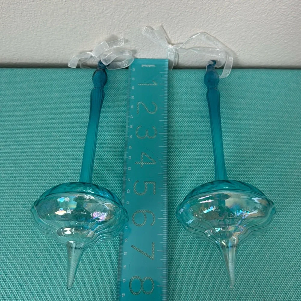 2 Turquoise Top Ornaments